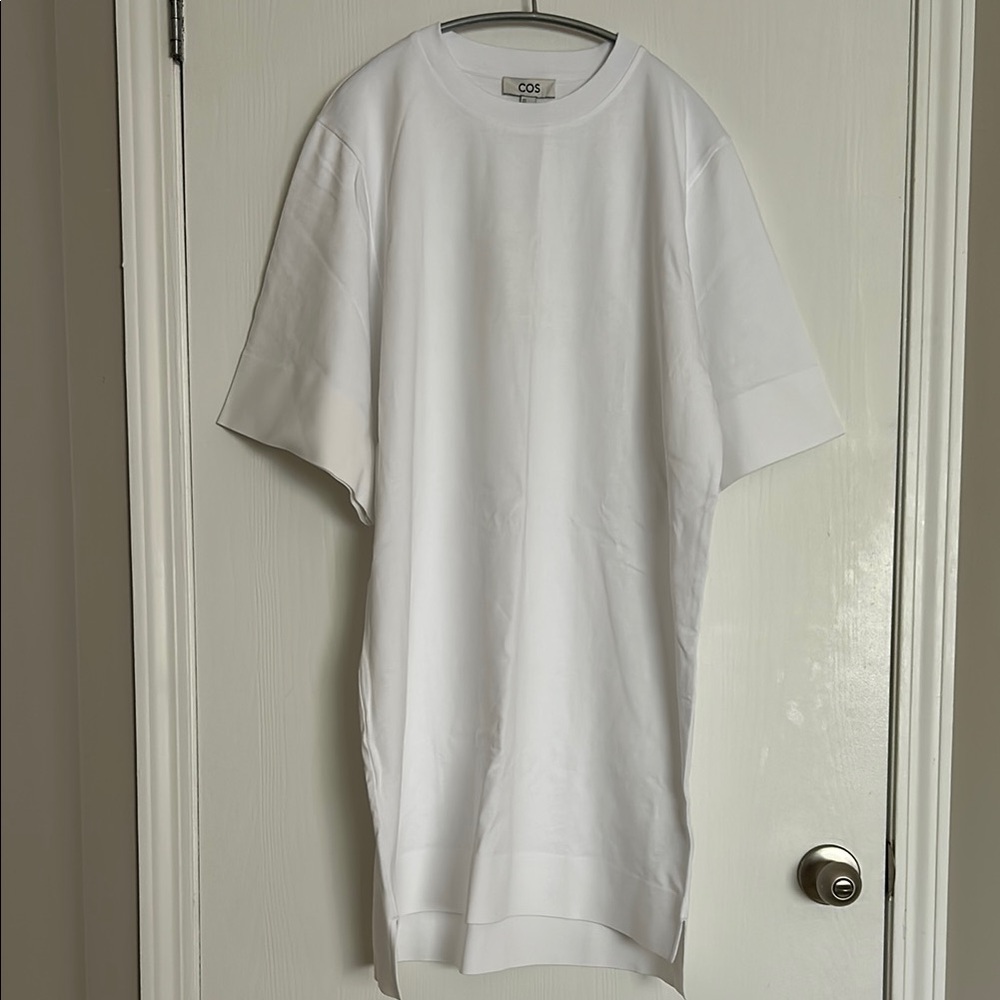 COS Oversized White T-shirt Dress Classic Crew Neck